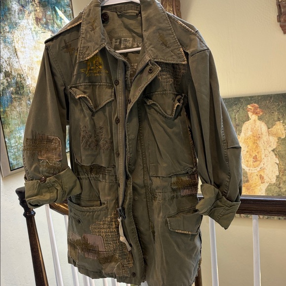 The Great China Wall Jackets & Blazers - The Great China Wall Olive Green Military Field Jacket